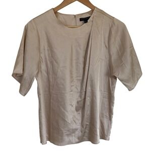 Banana Republic Womens Champaign Tan Short Sleeve Blouse Size XS Career Feminine